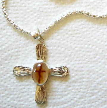 Cross Agate in Handmade Silver Setting